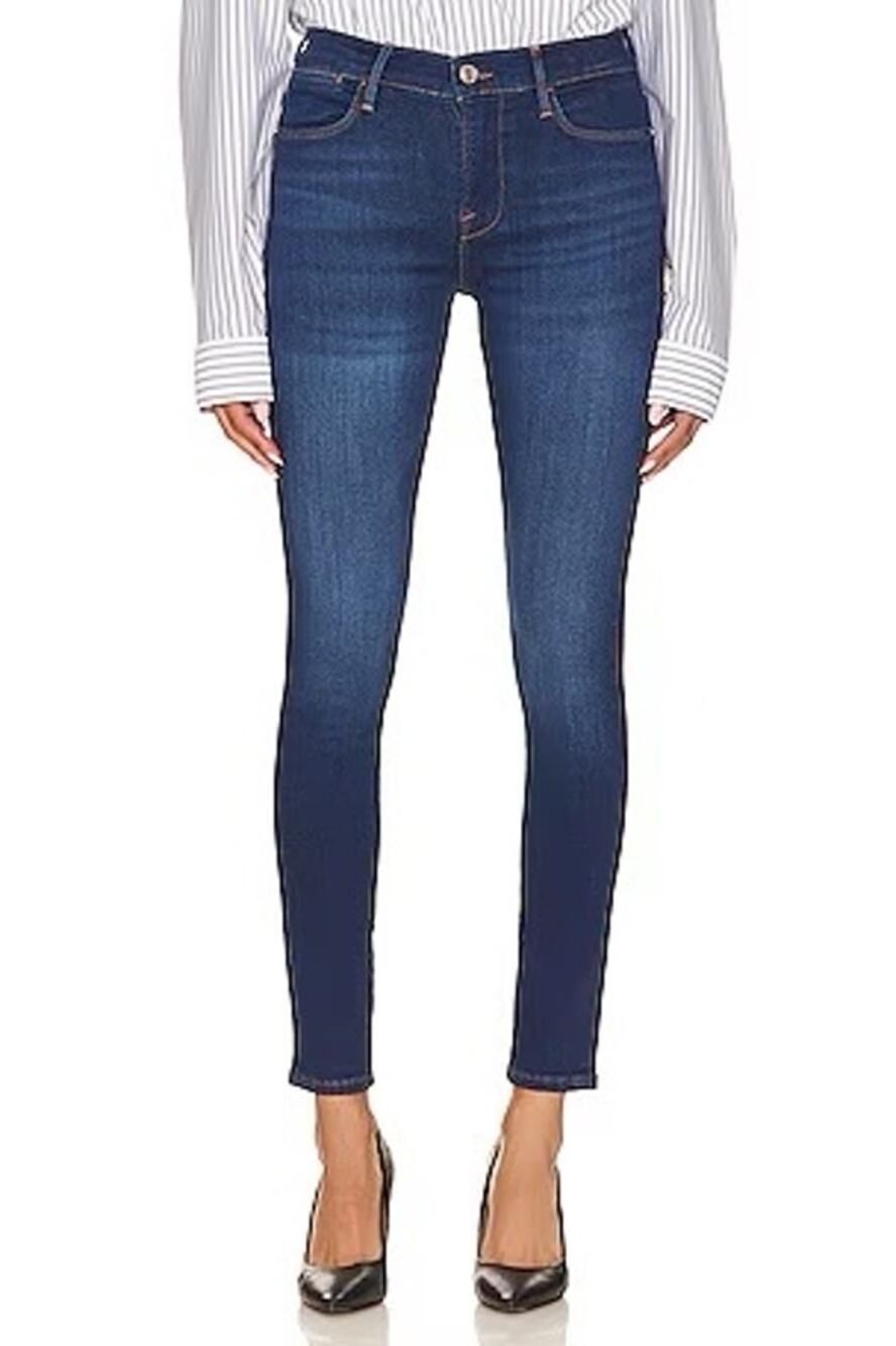 FRAME Le High Skinny Denim Jeans in Kettering High Rise Skinny Stretch Size 24